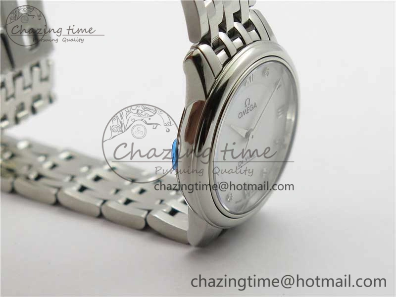 De Ville Prestige Quartz 27.4 mm SS ZF 1:1 Best Edition White Dial on SS Bracelet Jap Quartz