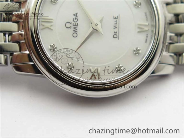 De Ville Prestige Quartz 27.4 mm SS ZF 1:1 Best Edition White Dial on SS Bracelet Jap Quartz
