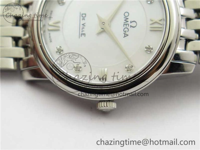 De Ville Prestige Quartz 27.4 mm SS ZF 1:1 Best Edition White Dial on SS Bracelet Jap Quartz