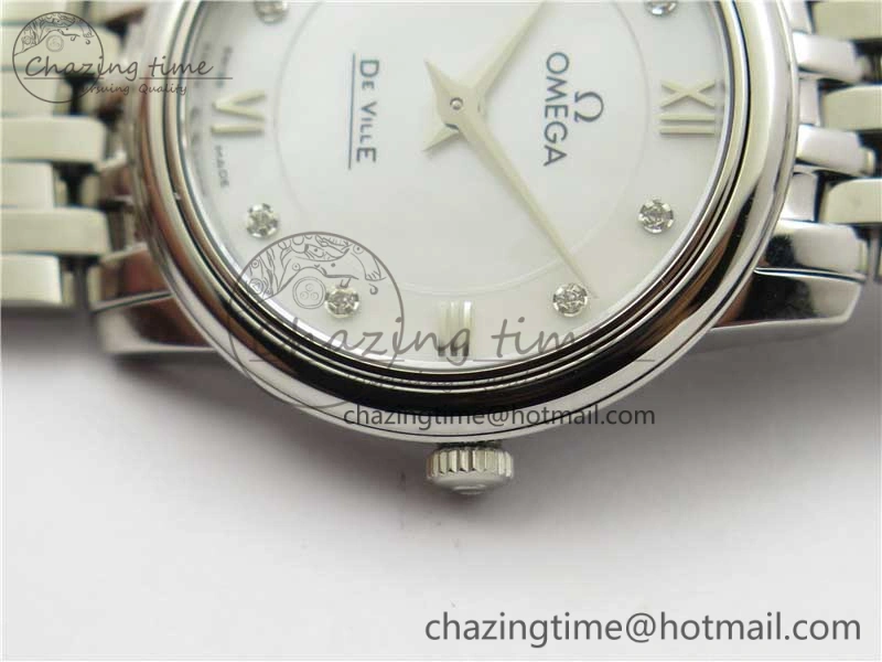 De Ville Prestige Quartz 27.4 mm SS ZF 1:1 Best Edition White Dial on SS Bracelet Jap Quartz