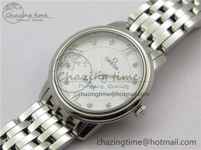 De Ville Prestige Quartz 27.4 mm SS ZF 1:1 Best Edition White Dial on SS Bracelet Jap Quartz