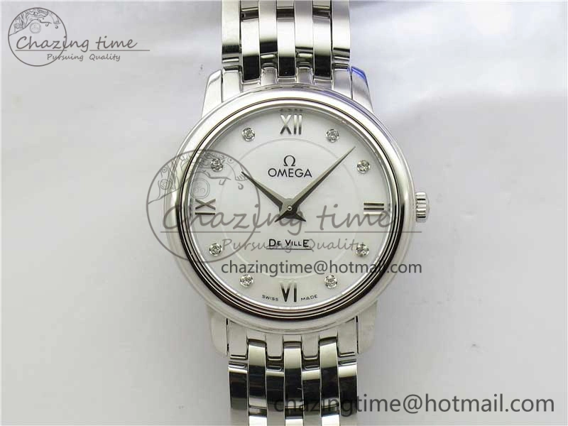 De Ville Prestige Quartz 27.4 mm SS ZF 1:1 Best Edition White Dial on SS Bracelet Jap Quartz