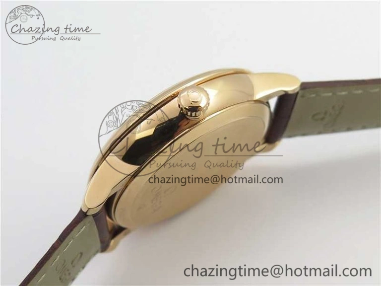 De Ville Prestige Real PR RG ZF 1:1 Best Edition White Dial on Brown Leather Strap MIYOTA 9015