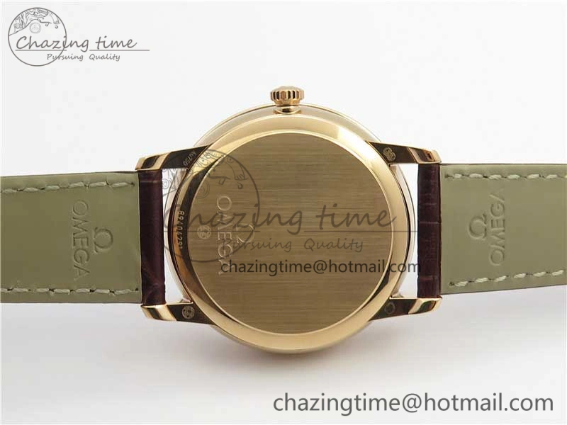 De Ville Prestige Real PR RG ZF 1:1 Best Edition White Dial on Brown Leather Strap MIYOTA 9015