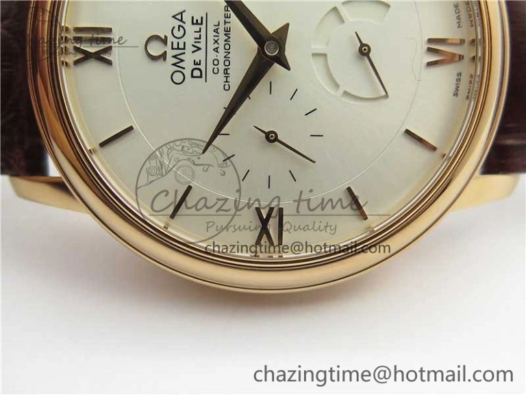 De Ville Prestige Real PR RG ZF 1:1 Best Edition White Dial on Brown Leather Strap MIYOTA 9015