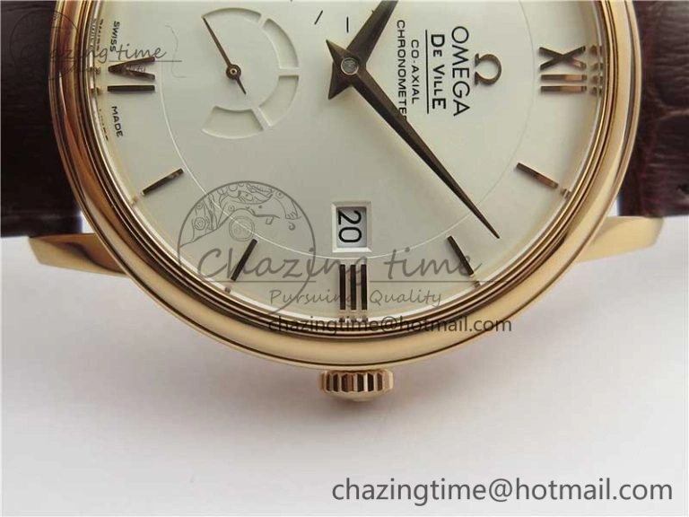 De Ville Prestige Real PR RG ZF 1:1 Best Edition White Dial on Brown Leather Strap MIYOTA 9015