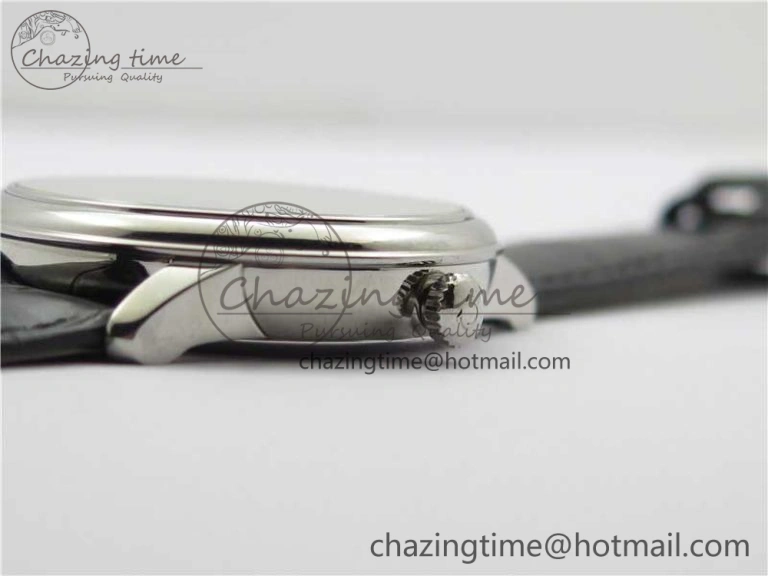 De Ville Prestige Real PR SS ZF 1:1  Best Edition White Dial YG Markers Black Leather Strap MIYOTA 9015