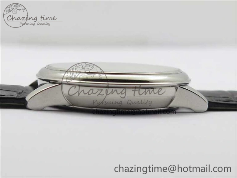 De Ville Prestige Real PR SS ZF 1:1  Best Edition White Dial YG Markers Black Leather Strap MIYOTA 9015