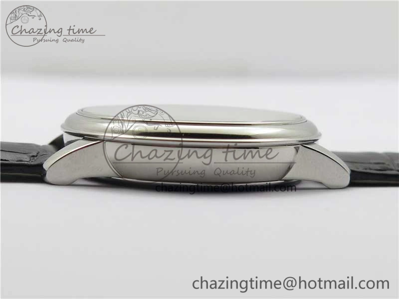 De Ville Prestige Real PR SS ZF 1:1  Best Edition White Dial YG Markers Black Leather Strap MIYOTA 9015