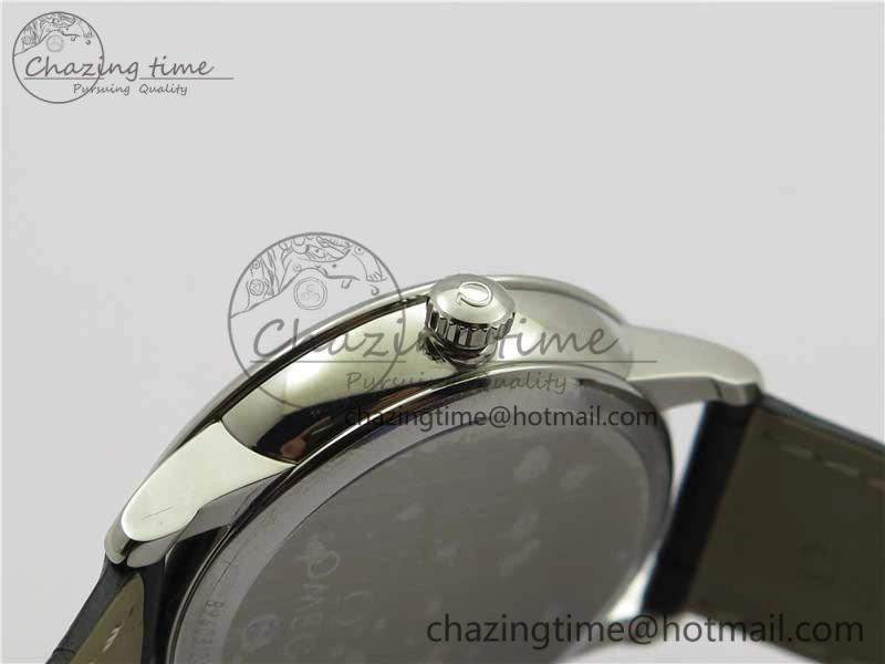 De Ville Prestige Real PR SS ZF 1:1  Best Edition White Dial YG Markers Black Leather Strap MIYOTA 9015