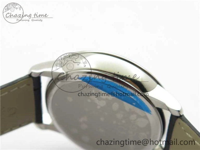 De Ville Prestige Real PR SS ZF 1:1  Best Edition White Dial YG Markers Black Leather Strap MIYOTA 9015