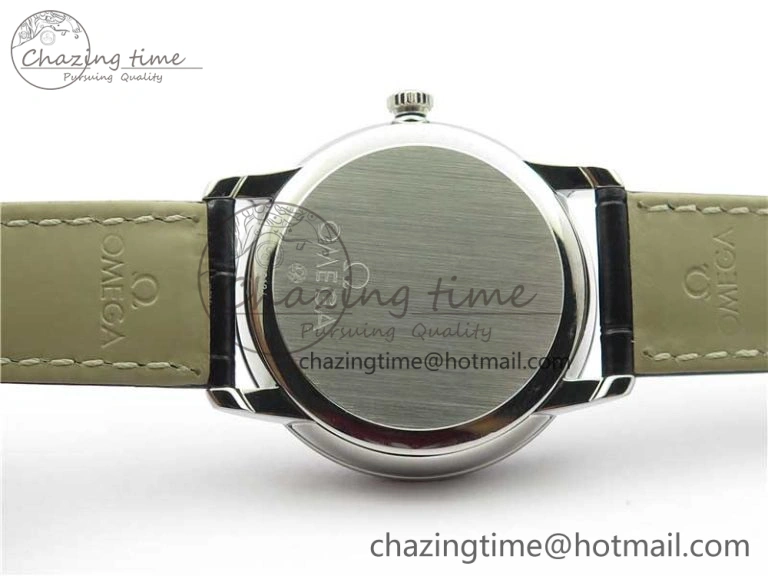 De Ville Prestige Real PR SS ZF 1:1  Best Edition White Dial YG Markers Black Leather Strap MIYOTA 9015