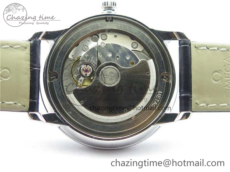De Ville Prestige Real PR SS ZF 1:1  Best Edition White Dial YG Markers Black Leather Strap MIYOTA 9015