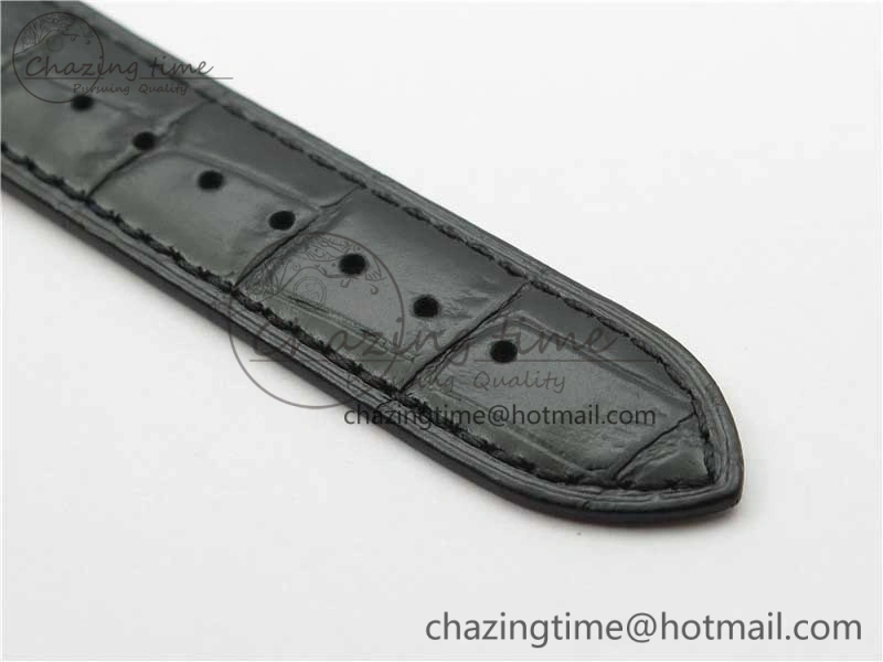 De Ville Prestige Real PR SS ZF 1:1  Best Edition White Dial YG Markers Black Leather Strap MIYOTA 9015