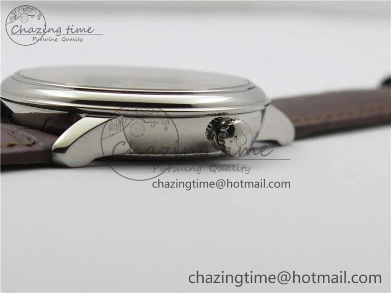 De Ville Prestige Real PR SS ZF 1:1  Best Edition White Dial YG Markers Brown Leather Strap MIYOTA 9015