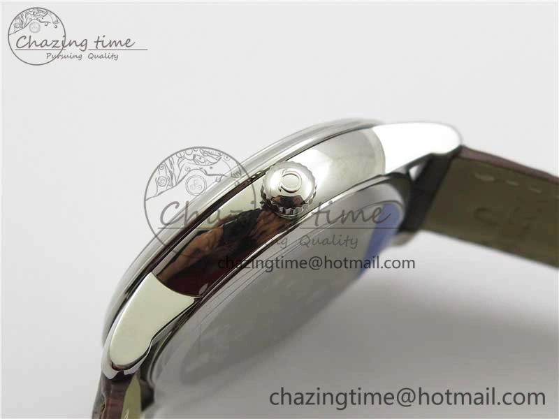 De Ville Prestige Real PR SS ZF 1:1  Best Edition White Dial YG Markers Brown Leather Strap MIYOTA 9015