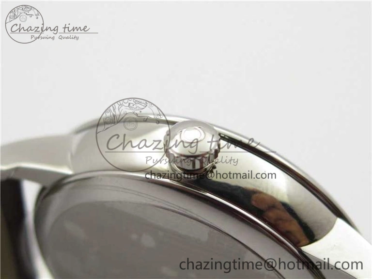 De Ville Prestige Real PR SS ZF 1:1  Best Edition White Dial YG Markers Brown Leather Strap MIYOTA 9015