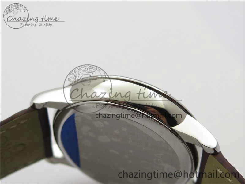 De Ville Prestige Real PR SS ZF 1:1  Best Edition White Dial YG Markers Brown Leather Strap MIYOTA 9015