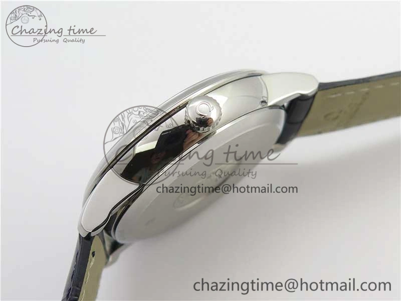 De Ville Prestige Real PR SS ZF 1:1 Best Edition Gray Dial Blue Markers on Blue Leather Strap MIYOTA 9015