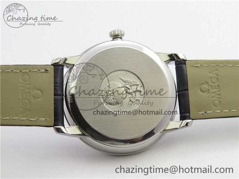 De Ville Prestige Real PR SS ZF 1:1 Best Edition Gray Dial Blue Markers on Blue Leather Strap MIYOTA 9015