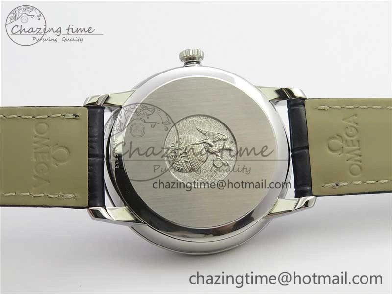 De Ville Prestige Real PR SS ZF 1:1 Best Edition Gray Dial Blue Markers on Blue Leather Strap MIYOTA 9015
