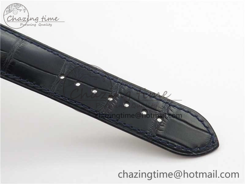 De Ville Prestige Real PR SS ZF 1:1 Best Edition Gray Dial Blue Markers on Blue Leather Strap MIYOTA 9015