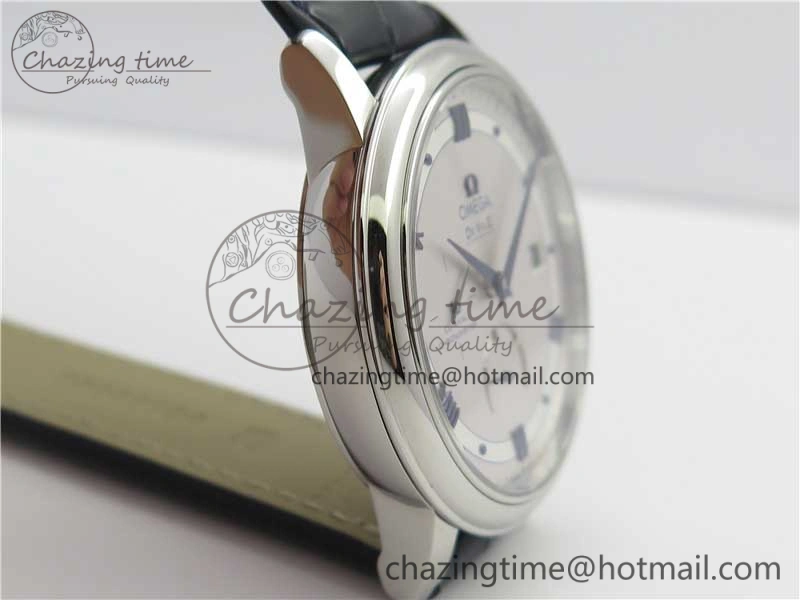 De Ville Prestige Real PR SS ZF 1:1 Best Edition Gray Dial Blue Markers on Blue Leather Strap MIYOTA 9015