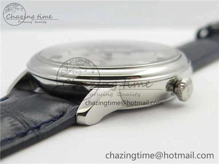De Ville Prestige Real PR SS ZF 1:1 Best Edition Gray Dial Blue Markers on Blue Leather Strap MIYOTA 9015