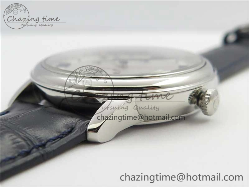 De Ville Prestige Real PR SS ZF 1:1 Best Edition Gray Dial Blue Markers on Blue Leather Strap MIYOTA 9015