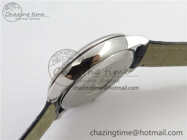 De Ville Prestige Real PR SS ZF 1:1 Best Edition Gray Dial Blue Markers on Blue Leather Strap MIYOTA 9015