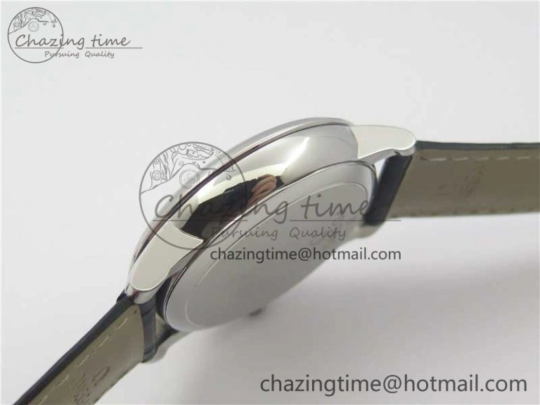 De Ville Prestige Real PR SS ZF 1:1 Best Edition White Dial Blue Markers on Black Leather Strap MIYOTA 9015