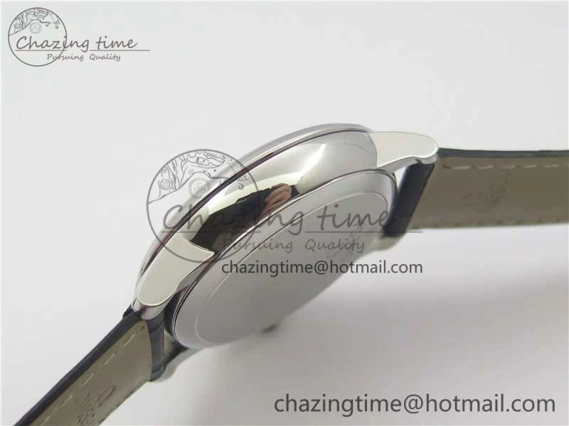 De Ville Prestige Real PR SS ZF 1:1 Best Edition White Dial Blue Markers on Black Leather Strap MIYOTA 9015