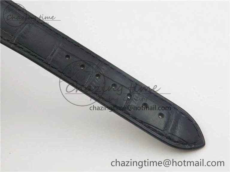De Ville Prestige Real PR SS ZF 1:1 Best Edition White Dial Blue Markers on Black Leather Strap MIYOTA 9015