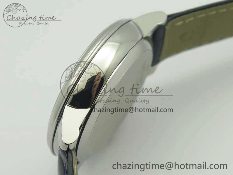 De Ville Prestige Real Power Reserve SS TW 1:1 Best Edition White Dial Blue Markers On Leather Strap A2824