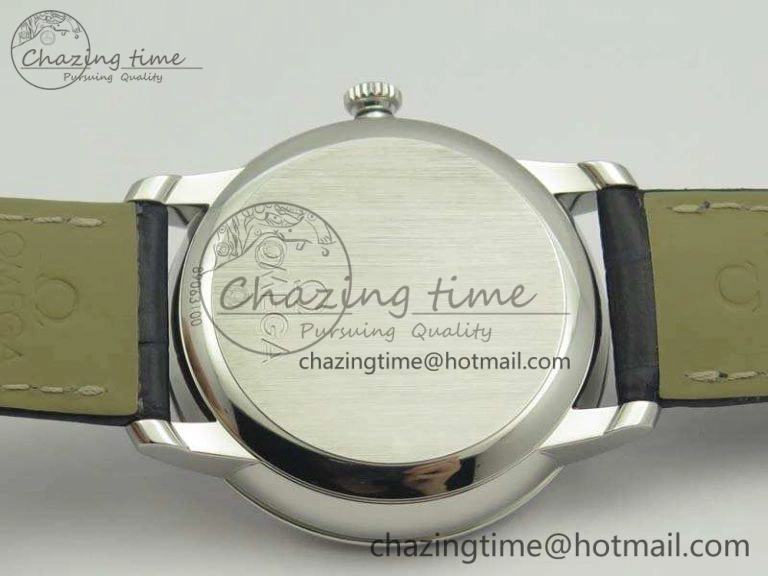 De Ville Prestige Real Power Reserve SS TW 1:1 Best Edition White Dial Blue Markers On Leather Strap A2824