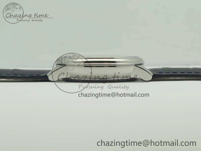 De Ville Prestige Real Power Reserve SS TW 1:1 Best Edition White Dial Blue Markers On Leather Strap A2824
