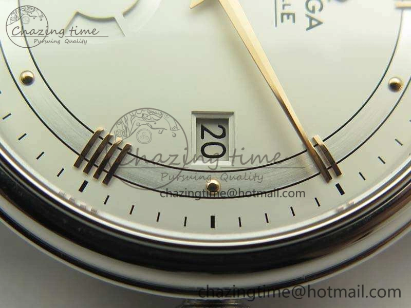 De Ville Prestige Real Power Reserve SS TW 1:1 Best Edition White Dial RG Markers On Leather Strap A2824