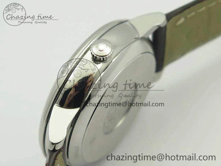 De Ville Prestige Real Power Reserve SS TW 1:1 Best Edition White Dial RG Markers On Leather Strap A2824