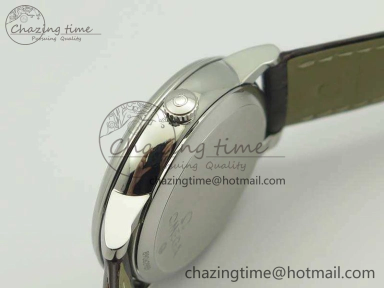 De Ville Prestige Real Power Reserve SS TW 1:1 Best Edition White Dial SS Markers On Leather Strap A2824