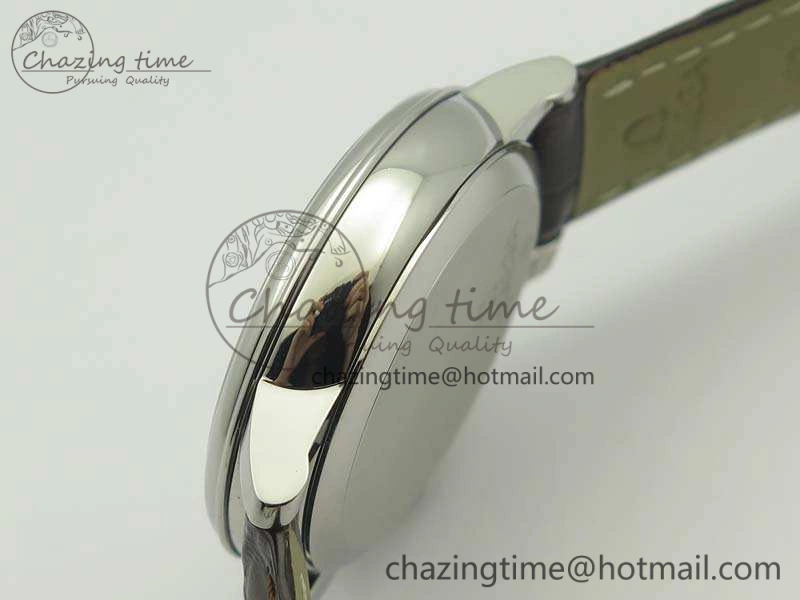 De Ville Prestige Real Power Reserve SS TW 1:1 Best Edition White Dial SS Markers On Leather Strap A2824