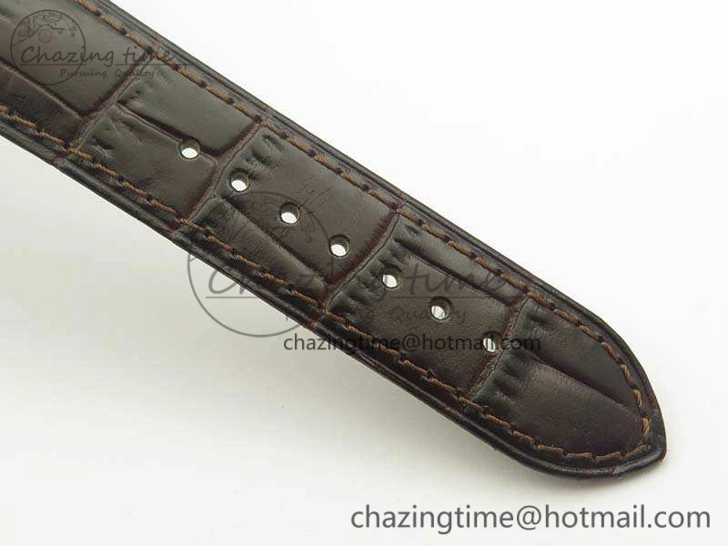 De Ville Prestige Real Power Reserve SS TW 1:1 Best Edition White Dial SS Markers On Leather Strap A2824