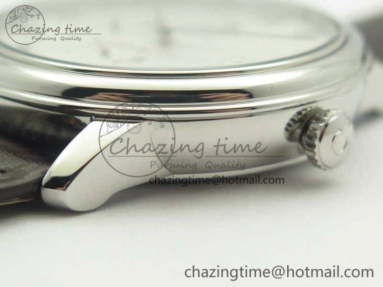 De Ville Prestige Real Power Reserve SS TW 1:1 Best Edition White Dial SS Markers On Leather Strap A2824
