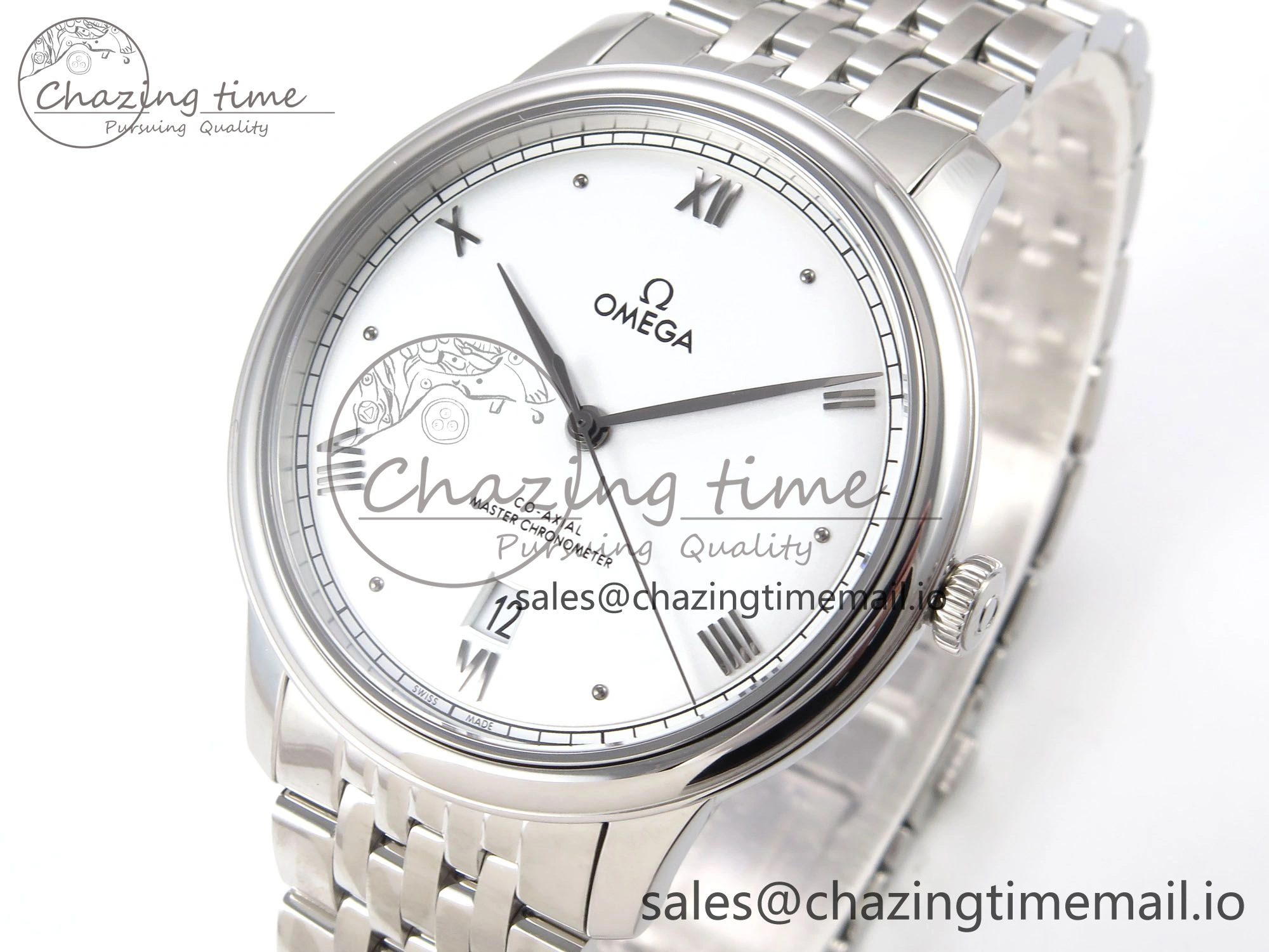 De Ville Prestige SS VSF 1:1 Best Edition White Dial on SS Bracelet A8800