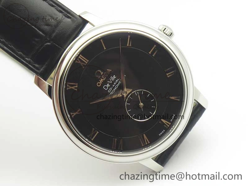 De Ville Prestige Small Second TWF 1:1 Best Edition Black Dial on Black Leather Strap MIYOTA 9015