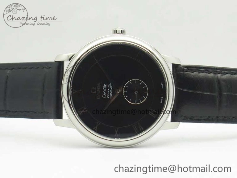 De Ville Prestige Small Second TWF 1:1 Best Edition Black Dial on Black Leather Strap MIYOTA 9015