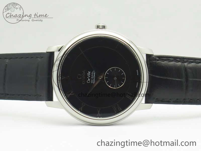 De Ville Prestige Small Second TWF 1:1 Best Edition Black Dial on Black Leather Strap MIYOTA 9015