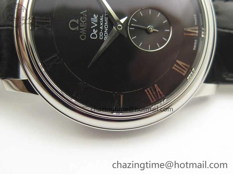 De Ville Prestige Small Second TWF 1:1 Best Edition Black Dial on Black Leather Strap MIYOTA 9015