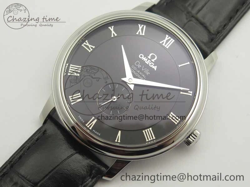 De Ville Prestige Small Second TWF 1:1 Best Edition Black Dial on Black Leather Strap MIYOTA 9015