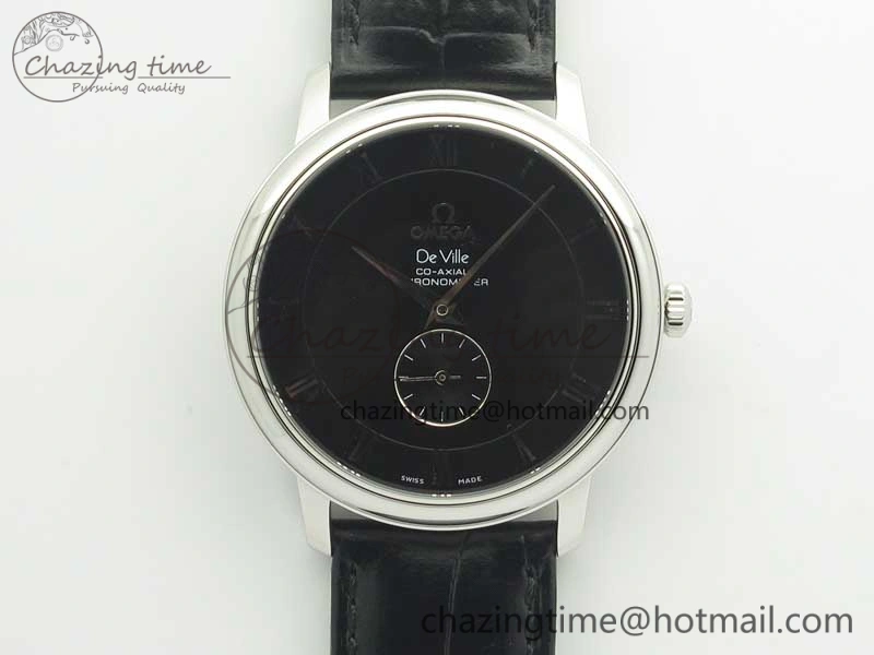 De Ville Prestige Small Second TWF 1:1 Best Edition Black Dial on Black Leather Strap MIYOTA 9015
