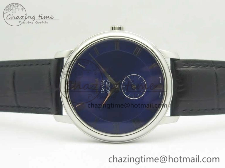 De Ville Prestige Small Second TWF 1:1 Best Edition Blue Dial on Black Leather Strap MIYOTA 9015